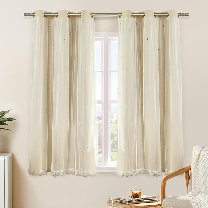 XiDi Curtains for Bedroom Decor Beige34/54/1