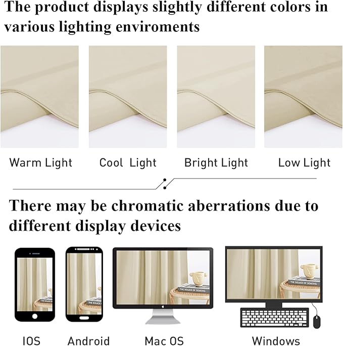 StangH Beige Curtains 92 inches Long Soft Velvet Nursery Bedroom Curtains Light Dimming Thermal Insulated Window Door Drapes for Living Dining Room, W52 x L92, 2 Panels