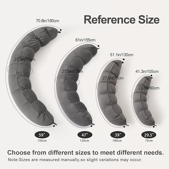Peallow(Pat. Pend) – Long Round Body Pillow for Adults, Bolster Pillow for Sleeping, Soft and Supportive Pillow for Sleeping & Lumbar Support