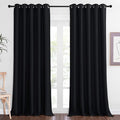 NICETOWN Black Out 110 inch Curtain for Sliding Door, Grommet Thermal Insulated Blackout Curtain Window Treatment Sound Reducing for Bedroom/Living Room, W66 x L110, 1 Panel