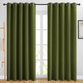 NICETOWN Room Darkening Curtains 84 inch Length 2 Panels Set - 3 Pass Microfiber Noise Reducing Thermal Insulated Solid Ring Top Curtains & Drapes for Living Room (66 x 84 Inch, Olive)