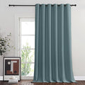 NICETOWN 108 inch Sliding Door Curtains for Bedroom, Grommet Thermal Insulated Blackout Window Treatment Sound Reducing Drape for Living Room, Greyish Blue, 1 Panel, W80 x L108