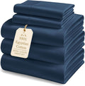 LANE LINEN 100% Cotton Split King Sheets for Adjustable Beds - 1000 Thread Count, Long Staple Mercerized Bedding Sheets, Luxury Hotel Like Thick 15" Deep Pocket Reinforced French Seams - Estate Blue