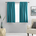 DONREN Teal Rod Pocket Blackout Curtain Drapes for Kitchen - Window Treatment Energy Saving Solid Curtains (42 by 45 Inches,2 Panels)