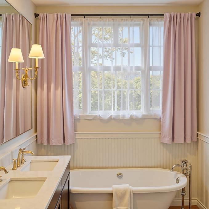 Lazzzy Velvet Blackout Curtains Thermal Insulated Room Window Drapes Super Soft Luxury Curtains for Living Room Bedroom Rod Pocket 2 Panels, Dusty Pink, 52" W x 72" L