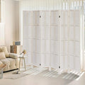 6 Panel Room Divider, 5.6Ft Wood Room Dividers and Folding Privacy Screens, Room Divider Wall Freestanding Room Partitions, Room Dividers Screen for Home Office Bedroom, White