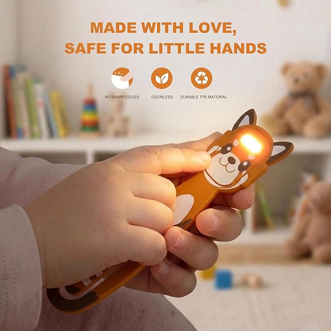 Rechargeable Book Light for Kids at Night – Portable Clip-On LED Light with Dimmable Brightness Ideal for Kids & Adults, Bedtime & Travel–Eye-Caring, Flexible, Gift for Book Lovers,Brown