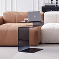 Glass Nightstand,Side Table,S-Shaped End Table for Living Room,Bedside Table for Bedroom (Grey)