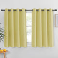 NICETOWN Kitchen Short Blackout Curtain and Drape - Thermal Insulated Solid Grommet Blackout Panel for Patio Bedroom Living Room (Single Panel, 52 inches by 45 inches, Paler Yellow)