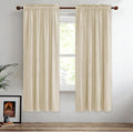 StangH Soft Beige Bedroom Velvet Curtains Farmhouse Home Decor Light Blocking Privacy Curtains/Drapes Thermal Insulated Soundproof for Living Room/Home Office, W52 x L72, 2 Panels