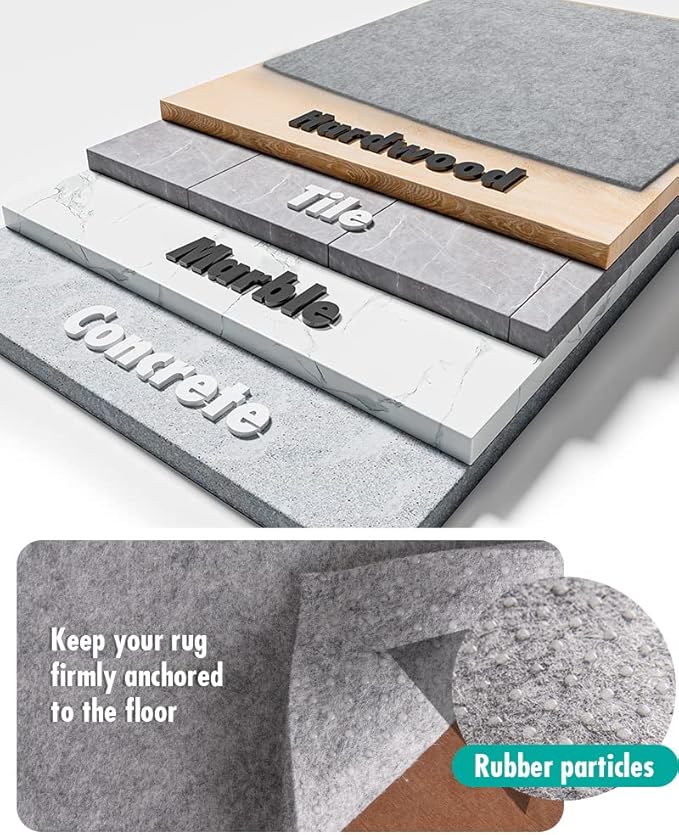 Resare Non Slip Rug Pad Gripper - 2x7 Feet 1/4" Extra Thick Felt Under Rug for Runner Rugs and Hardwood Floors,Super Cushioned Non Skid Carpet Padding