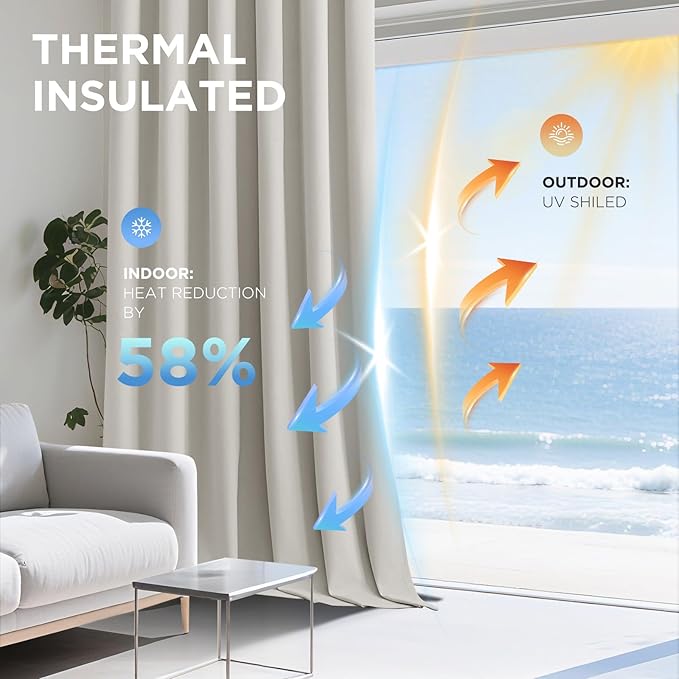 Joydeco White 100% Blackout Curtains 102 Inch 2 Panels, Luxury Thermal White Velvet Curtains for Bedroom Living Room, Soundproof Blackout Window Drapes, Rod Pocket & Back Tab (52W x 102L)
