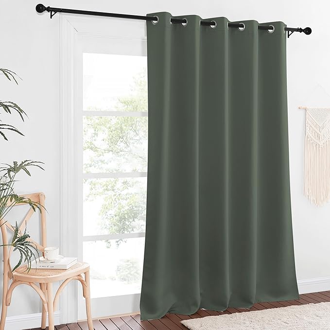 NICETOWN Blackout Curtain for Bedroom 102 inches Long - Grommet Thermal Curtain Light Blocking Room Darkening Window Treatment for Living Room (Dark Mallard, 1 Panel, W66 x L102)