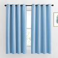 NICETOWN Bedroom Blackout Curtain Panels - Home Fashion Window Treatment Ring Top Blackout Draperies and Drapes (52 inches x 63 inches, Set of 2 Panels, Blue)