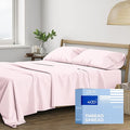 THREAD SPREAD 400 Thread Count California King Cotton Sheets - 4 PC Cal King Size Bed Sheet Set Cotton (Blush), Soft, Cooling, Sateen Weave Hotel-Quality 16" Deep Pocket Bedsheet for Hot Sleepers