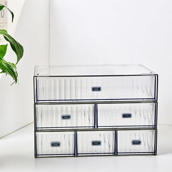 Desk Drawer Organizer, Stackable Office Supplies Desk Organizer, Plastic Plastic Storage Drawer, Desk Grocery Organizer For Stationery/Office Supplies (Clear, 1 Compartment)