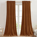 StangH Burnt Orange Curtains for Halloween Home Decoration Luxury Velvet Room Darkening Noise Reducing Sliding Door Panels for Living Room/Backdrops, W42 x L90, 2 Panels