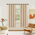 NICETOWN 72 inch Bedroom Curtain, Thermal Insulated Grommet Window Treatments Room Darkening Sound Reducing for Kids Room/Home Office, Biscotti Beige, 1 Panel, W46 x L72