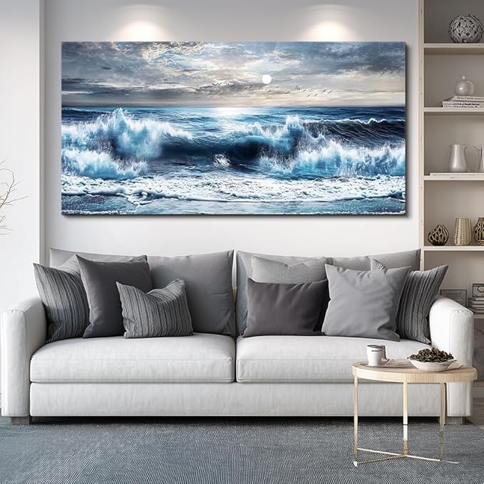 ERQINHUA Large Canvas Wall Art For Living Room Wall Decor For Office Bedroom Mural Wall Pictures Artwork Marine Landscape Painting Hotel Room Aesthetic Printed picture artworks Home Decor 30"x60"