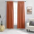 DONREN Burnt Orange Ochre Blackout Curtains for Bedroom 84 Inches Long Thermal Insulated Window Curtain for Living Room, Energy Efficicent Rod Pocket Window Treatment Decorative Panel
