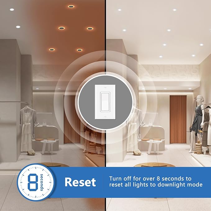 CycevSun 3 Inch LED Recessed Lights with Night Light, Dimmable & 5CCT Selectable Canless Outdoor Soffit, Downlight Wafer Pot Light, 6W, ETL, IC Rated, 6 Pack