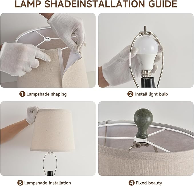 Terpsichore Lamps for Living Room Modern Farmhouse Table Lamp Bedside Reading Lamps Set of 2 Night Stands Bedroom Night Lamp,with Fabric Lamp Shade (Turquoise, High 26.25 Inch)