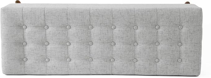 HomePop Modern Tufted Storage Bench|Homepop Home Décor|Bench with Storage for Living Room & Bedroom - Gray Woven
