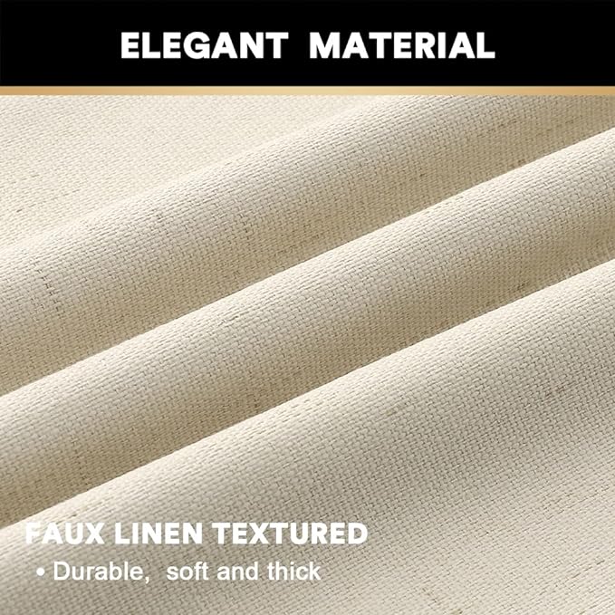 PrinceDeco 100% Blackout Curtains Black Out Curtains for Sliding Glass Doors Extra Wide Blackout Curtains Folding Door Curtain Sliding Glass Door Curtain,100X96 Curtains, Bleached Sand