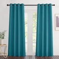 NICETOWN Blackout Peacock Teal Curtains 84 inches Long, Grommet Room Darkening Thermal Insulated Sound Dampening Window Treatments for Bedroom/Home Office, 2 Panels, W46 x L84
