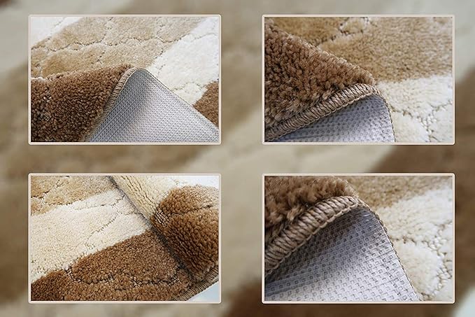 Custom Length Hallway Runner Rug,Slip Resistant,Trellis Beige, 26 Inch X 17 feet, Sold and Priced Per Foot