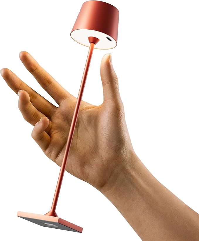 Modern LED Color-Changing Cordless Table lamp, 7 Colors, metal Shade, Touch control with sleep mode for Restaurant, Bedroom, Outdoor Camping, Coffee Shop, Night Light, Rechargeable(Red 1 PACK)