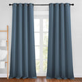 NICETOWN Smoky Blue Curtains 96 inches Long, Grommet Thermal Insulated Blackout Curtains Privacy Window Treatments for Boys Room/Living Room, W46 x L96, 2 Panels