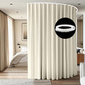 Room Divider Ceiling Mounted Curtains Track Sets Extra Wide Blackout Curtain Flexible Tracks for Bedroom Privacy Partition Separator,1 Panel Beige Drape and White Rail, W8.3 x H10ft