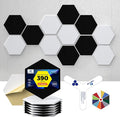 Self-Adhesive Acoustic Panels [390 lbs/yd³ Ultra-High Density], 2nd Generation Sound Absorbing Panel, Professional Level Sound Panel, Polyester Soundproof Foam [Size M, White & Black]