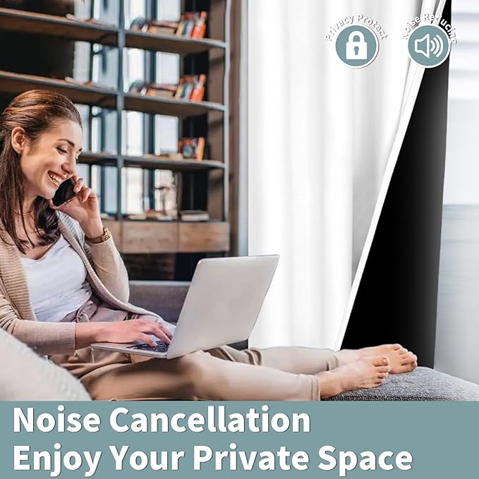 BGment Short Curtains for Small Windows - Cafe Curtains 40 Inch Length White Blackout Thermal Insulated Grommet Drapes for Bedroom (42 x 40 Inch, 2 Panels)