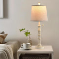 Terpsichore Lamps for Living Room Modern Farmhouse Table Lamp Bedside Reading Lamps Set of 2 Night Stands Bedroom Night Lamp,with Fabric Lamp Shade (White (Single Pack), High 26.25 in)