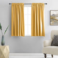 DONREN 48 Inch Length Short Curtains for Kitchen - Small Window Treatment Rod Pocket Blackout Curtain Drapes (1 Pair,Glod Yellow,52 Inches Wide by 48 Inches Long)