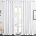 NICETOWN Room Darkening Curtain 90 inches Long - Thermal Curtain Grommet Large Window Treatment Sliding Door Curtain Light Blocking for Living Room (White, 1 Panel, W66 x L90)