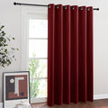 NICETOWN Glass Door Curtains for Window, Wide Thermal Curtain Panels, Sliding Door Drapes, Extra Wide Curtains (Burgundy Red, 80 inches Wide x 84 inches Long)