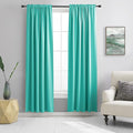 DONREN 84 Inch Turquoise Curtains Home Decoration Privacy Protection - Blackout Window Drape with Rod Pocket,Set of 2 Panels