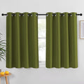 NICETOWN Blackout Curtain for Girls Room - Thermal Insulated Solid Grommet Room Darkening Panel/Drape for Girls' Bedroom (Olive Green, Single Panel, 52 by 54-inch)
