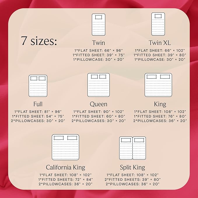 LuxClub 4 PC Sheet Set Bed Sheets Deep Pockets 16" Eco Friendly Wrinkle Free Cooling Machine Washable Hotel Bedding Silky Soft - Red Full