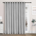 Macochico 120"Wx84"L 100% Blackout Chenille Curtains for Sliding Door Living Room Bedroom, Luxury Drapery for Hotel Home Theater, Apricot Grey Thermal Window Treatments with Tieback, Grommet, 1 Panel