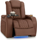 Seatcraft Diamante Zero-Gravity CoolZero Italian Leather Home Theater Seating, Power Headrest, Power Recline, Single Recliner, Tobacco
