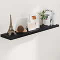Fun Memories 55 Inch Floating Shelves for Wall, 55x9.3 Large Floating Shelf for Bedroom, Kitchen, Bathroom, Wall Mounted Rustic Wood Shelves with Invisible Bracket for Books, Decor, Black