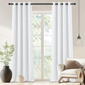NICETOWN Blackout Drapery Curtain Panel 90 inches Long - Window Treatment Thermal Insulated Grommet Blackout Curtain/Drape for Bedroom Living Room (White, 1 Panel, 46 by 90 inches)