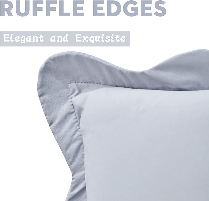 CHIXIN Microfiber Standard Pillow Shams Set of 2 - Decorative Pillow Covers - Light Grey - Size (20" x 26")