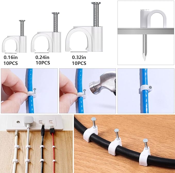 ELII 328Pcs Cable Management Kit, 8 Magnetic Cable Holder,69Adhesive Cable Clips,4 Cable Sleeve Split,22Reusable Cable Strap,200 Nylon Cable Zip Ties with 25 Mounts TV Office (Black)