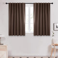 Deconovo Blackout Curtains for Kitchen Window Back Tab and Rod Pocket Curtains Room Darkening Curtains 52Wx45L Inch Brown 2 Panels