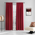DONREN Backdrop 5FT x 8FT Curtains for Parties-Home Decoration Thermal Insulated Rod Pocket Blackout Draperies/Drapes for Bedroom (2 Panels, 60 inches x 96 inches, Red)